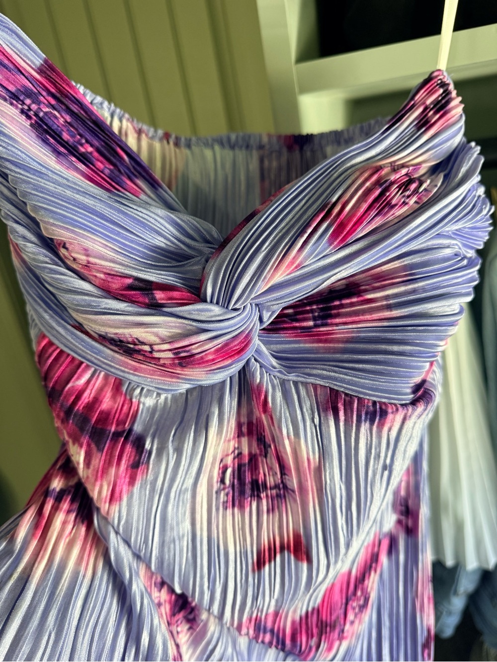 Commense Straplessw Lavender Floral Twist-Front Maxi Dress - Picture 4 of 6